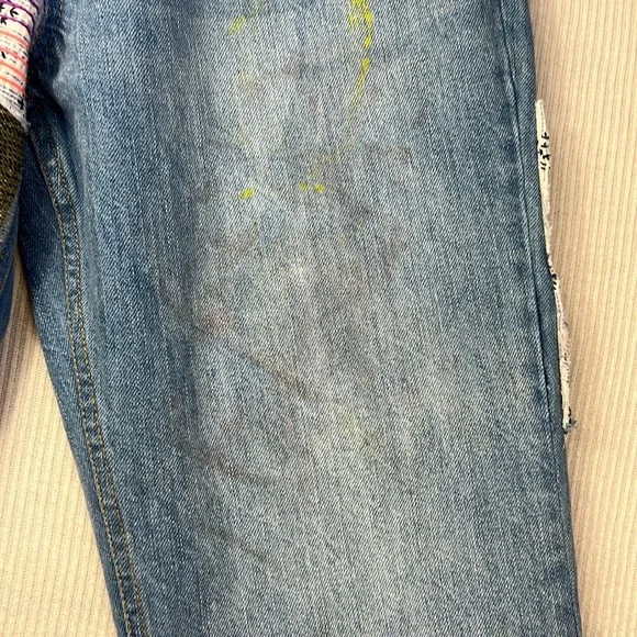 BDG Urban Outfitters Size 29 Patchwork High Rise Flare Jeans Boho Hippie - Picture 14 of 16
